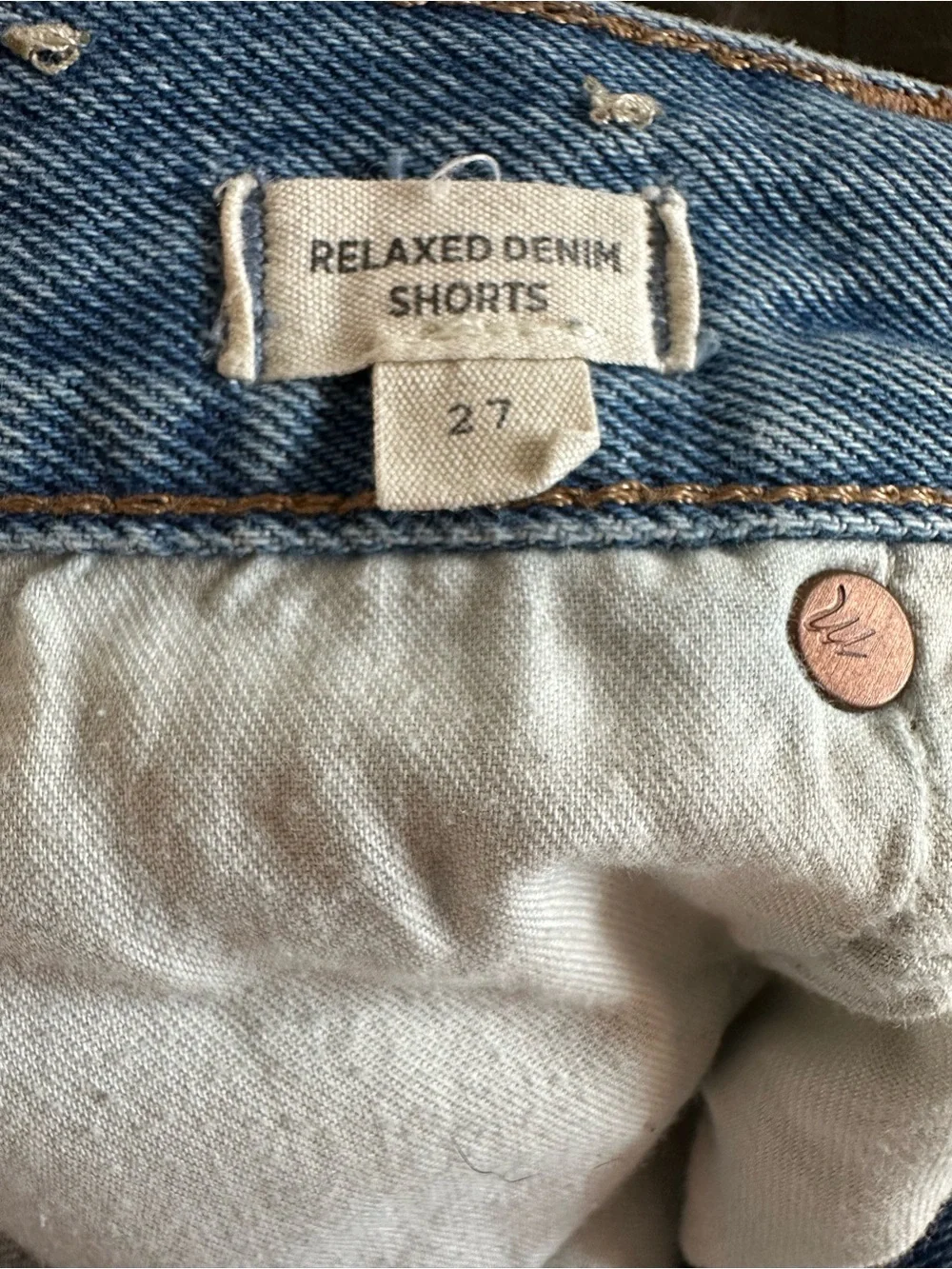 Madewell Light Blue Distressed High-Rise Denim Shorts - Picture 3 of 3